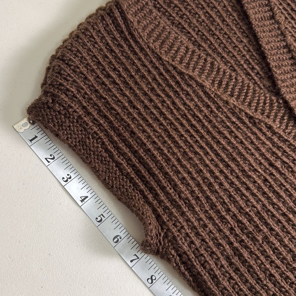 Vintage Brown Chunky Knit Wool Sweater Vest Button Grandpacore Dadcore - Picture 13 of 13